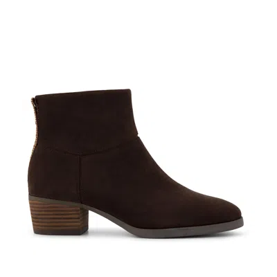 Toms Women's Elia Ankle Boot Water Resistant Chocolate Suede In Multi