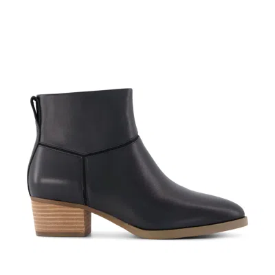 Toms Women's Elia Ankle Boot Water Resistant Leather In Black