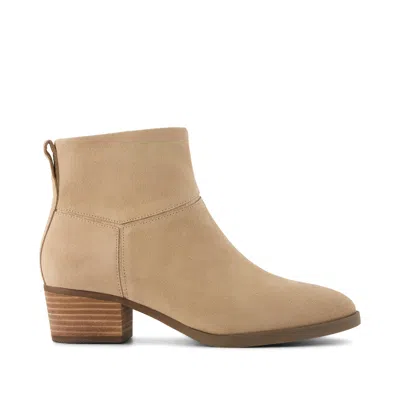 Toms Women's Elia Ankle Boot Water Resistant Taupe Suede In Transparent