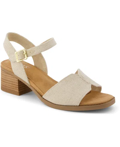Toms Women's Eloise Block Heel Dress Sandals In White