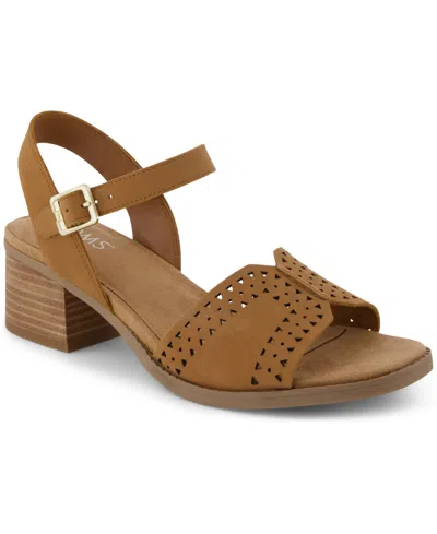 Toms Women's Eloise Block Heel Dress Sandals In Brown