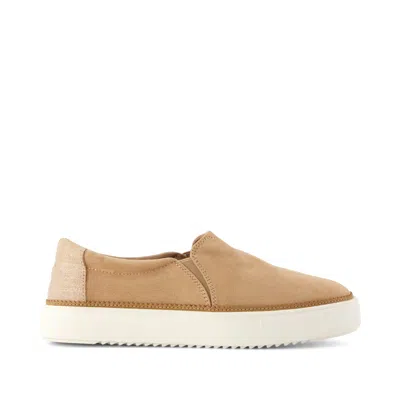 Toms Women's Emily Slip On Sneaker Taupe Premium Microfiber Suede In Brown