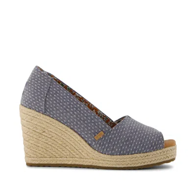 Toms Women's Essential Wedge Niagara Mist Chambray Dot In Blue