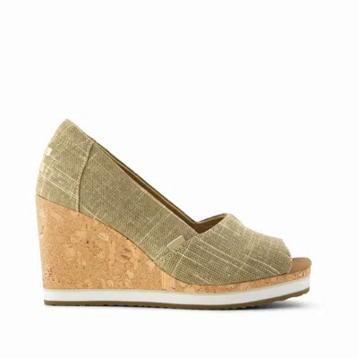 Toms Women's Essential Wedge Shimmer Crosshatch In Gold