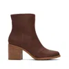 Toms Women's Evelyn Chestnut Leather Heeled Boot In Animal Print