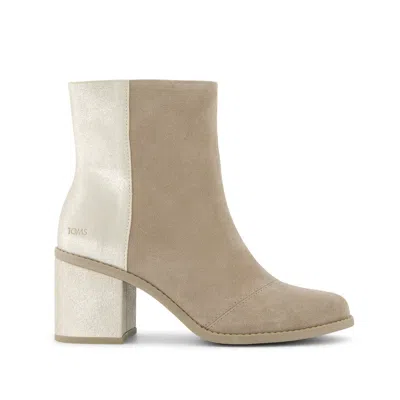 Toms Women's Evelyn Natural Metallic Suede Boot In Multi