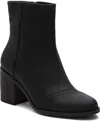 Toms Women's Evelyn Stacked Block Heel Booties In Black Leather
