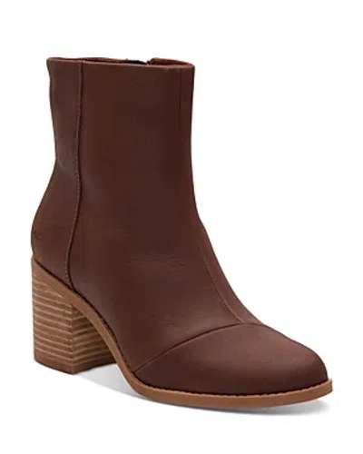 Toms Women's Evelyn Stitched High Heel Boots In Chestnut