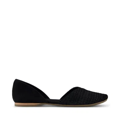 Toms Women's Gemma D'orsay Flat Croc Microsuede In Black