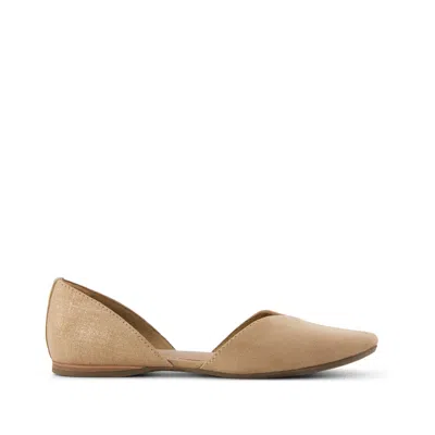 Toms Women's Gemma D'orsay Flat Taupe Metallic Crosshatch Suede In Multi