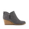 Toms Women's Goldie Shimmer Twill Wedge Boot In Gray