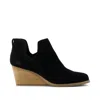 Toms Kallie Boots Women's Us 7 Black Wedge Heel Round Toe Ankle Bootie Zpo1389 In Black