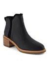 Toms Hailey Water Resistant Leather Bootie In Black