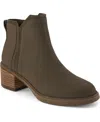 Toms Women's Hailey Block Heel Nubuck Leather Booties In Canteen Green