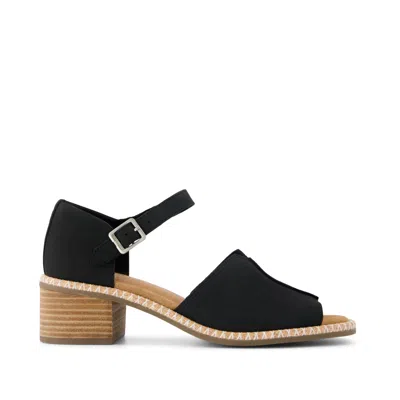Toms Women's Ines Heel Nubuck Leather In Black