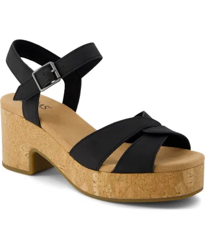 TOMS WOMEN'S ISLA OPEN TOE WEDGE SANDALS