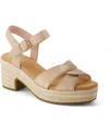 Toms Women's Isla Open Toe Wedge Sandals In Pale Rose Metallic Suede