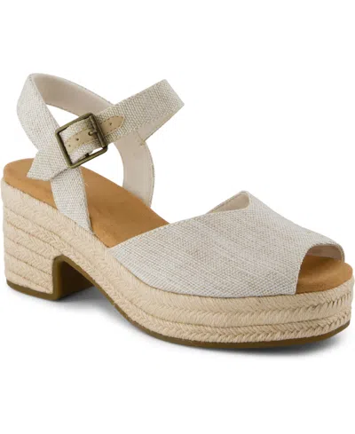 Toms Women's Isla Peep Toe Sandals In Natural Yarn Dye