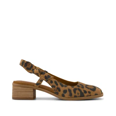 Toms Women's Jaclyn Slingback Bow Heel Brown Sugar Leopard Suede