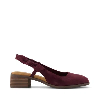 Toms Women's Jaclyn Slingback Bow Heel Burgundy Kid Suede In Red