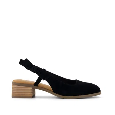 Toms Women's Jaclyn Slingback Bow Heel Kid Suede In Black