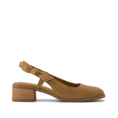 Toms Women's Jaclyn Slingback Bow Heel Toffee Kid Suede In Brown