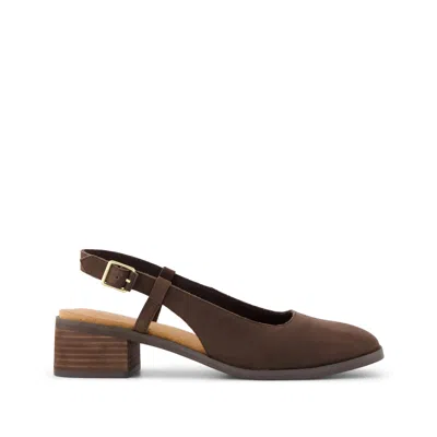 Toms Women's Jaclyn Slingback Heel Chocolate Nubuck Leather In Brown