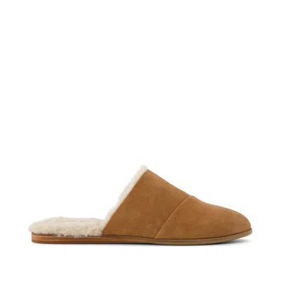 TOMS WOMEN'S JADE FAUX FUR SUEDE FLAT