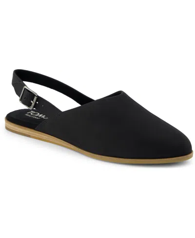 Toms Women's Jade Slingback Pointed Toe Flats In Black Leather