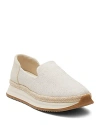 Toms Women's Jocelyn Almond Toe Espadrille Platform Flats In Fog Two Tone Suede