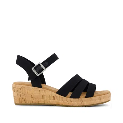 Toms Women's Julia Open Toe Wedge Sandals In Black