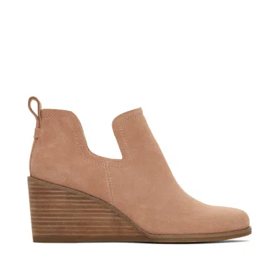 Toms Women's Kallie Suede Wedge Boot In Brown