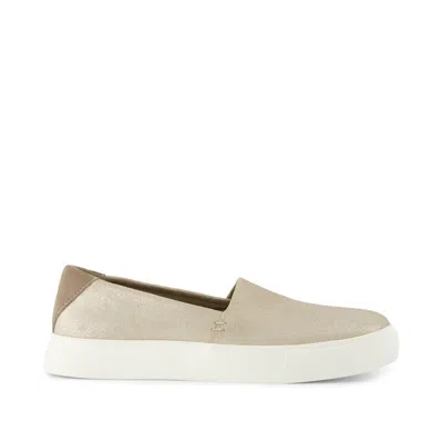 Toms Women's Kameron Champagne Metallic Suede Slip On Sneaker In Animal Print