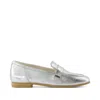 Toms Women's Lynette Silver Crinkle Leather Loafer Flat In Animal Print