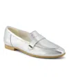 Toms Lynette Loafer In Silver Crinkle Metallic Leather
