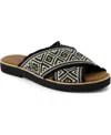 Toms Mae Crisscross Slide Sandal In Black Global Woven,fray
