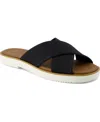 Toms Mae Crisscross Slide Sandal In Black Heavy Canvas