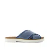 Toms Women's Mae Crossover Slide Sandal Dark Sky Textured Denim In Blue
