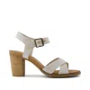 Toms Women's Majorca Ankle Strap Heeled Sandal Natural Yarn Dye In White