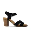 Toms Women's Majorca Ankle Strap Heeled Sandal Woven Melange In Animal Print