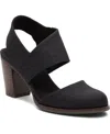 Toms Majorca Cutout Pump In Black Heavy Canvas