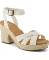 Toms Majorca Ankle Strap Platform Sandal In Light Sand Leather