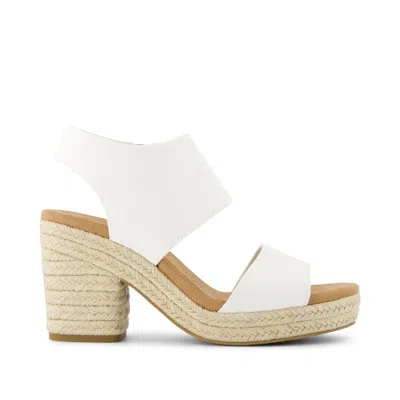 Toms Canvas Platform Sandal In White