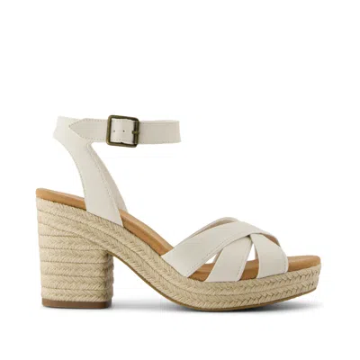 TOMS WOMEN'S MAJORCA ROPE STRAPPY PLATFORM SANDAL LIGHT SAND LEATHER