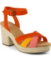 Toms Majorca Ankle Strap Platform Sandal In Flame Suede