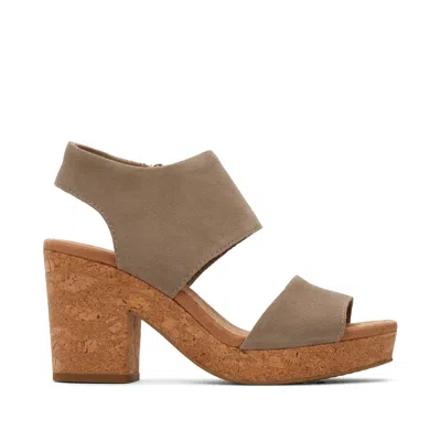 Toms Women's Majorca Taupe Platform Cork Sandal In Multi