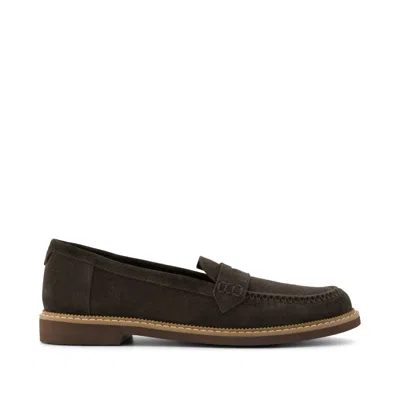 Toms Women's Marie Loafer Chocolate Deco Stich Suede Flat In Brown