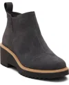 Toms Women's Maude Forged Iron Suede Wedge Boot In Forged Iron Suede