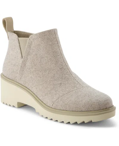 Toms Women's Maude Side Zip Booties In Shimmer Natural