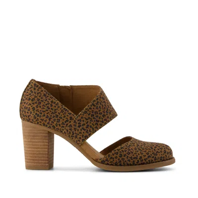 Toms Milan Nova Block Heel Pump In Brown